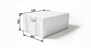 Инси блок D500 B2,5 625х400х250
